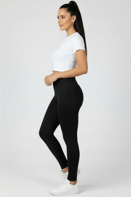 Kadın Taşlı Tayt  Siyah