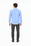 Erkek Uzun Kol Çift Cepli Gömlek  Mavi