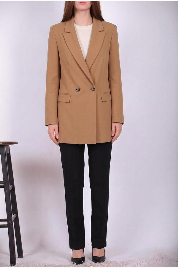 Kadın Ajlan Blazer Ceket  Taba