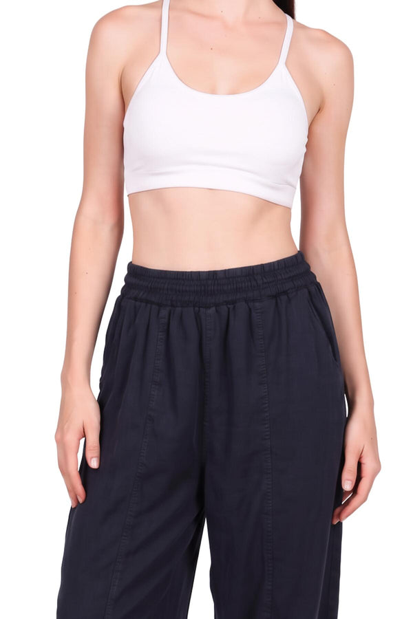 Kadın Tencel Çimalı Balon Pantolon  Lacivert