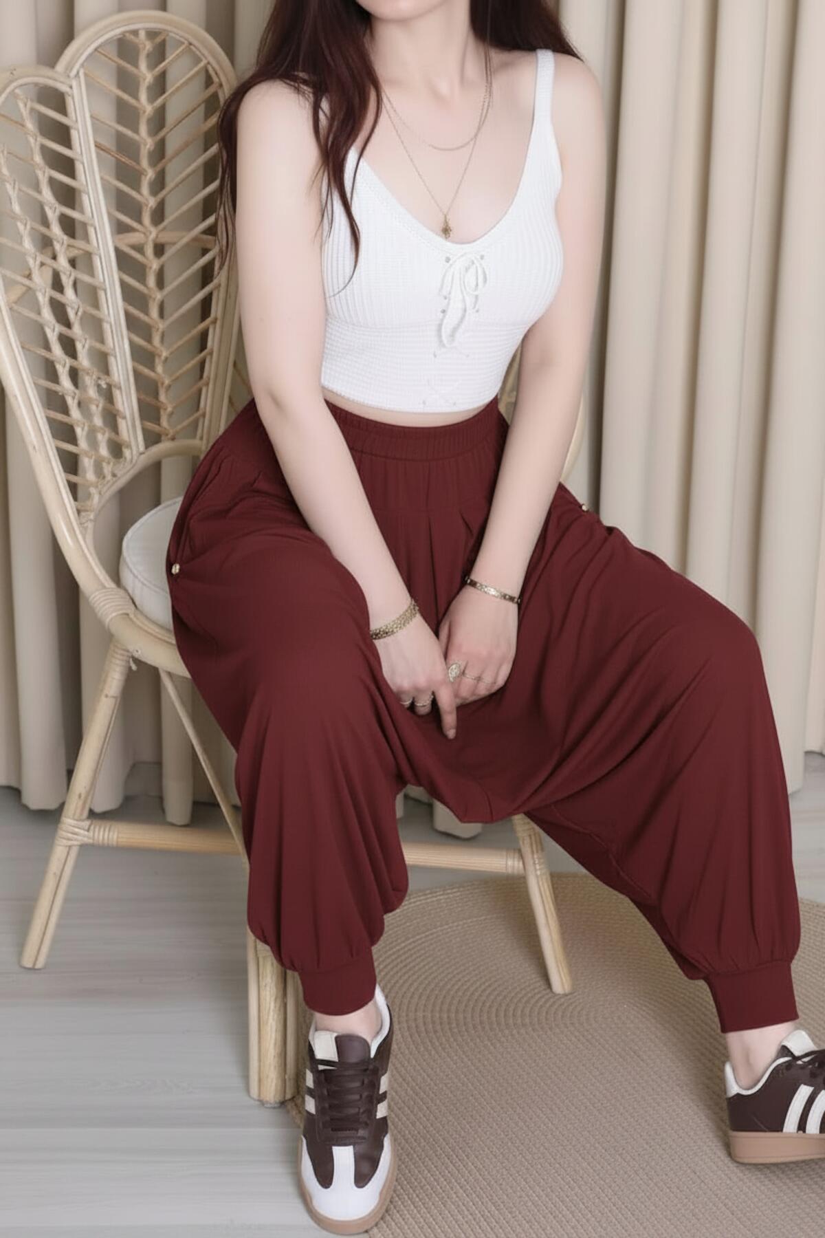 Kadın  Sandy Şalvar  Bordo