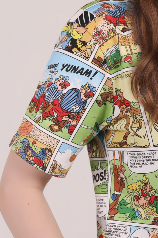 Kadın Desenli Kısa Kol Pijama Takımı  Çok Renkli