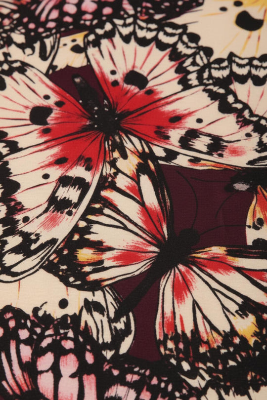 Büyük Beden Desenli Halkalı Elbise  Mor