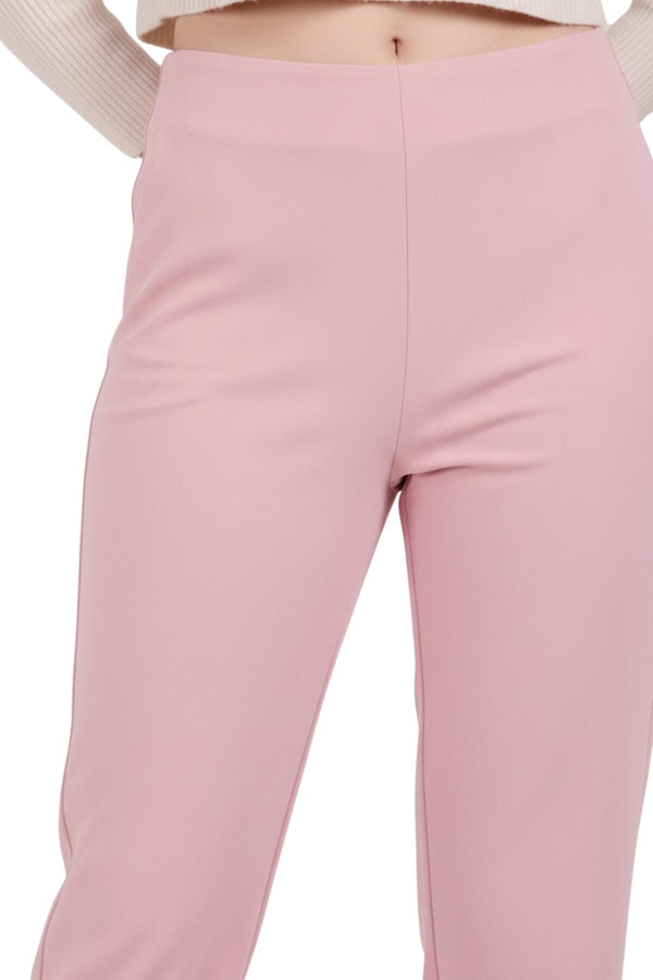 Kadın Bel Lastikli Bol Paça Pantolon  Pembe