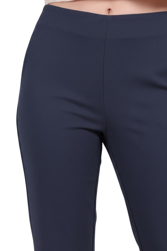 Kadın Bel Lastikli Bol Paça Pantolon  İndigo