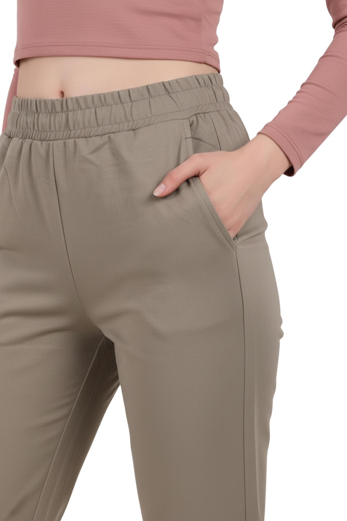 Kadın Paça Pensli Pantolon  Haki