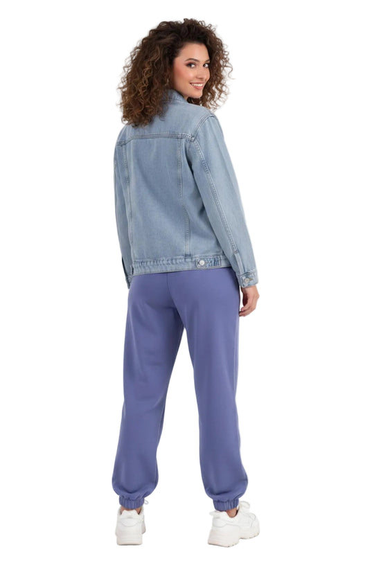 Kadın Oversize Kot Ceket  Açık Gri