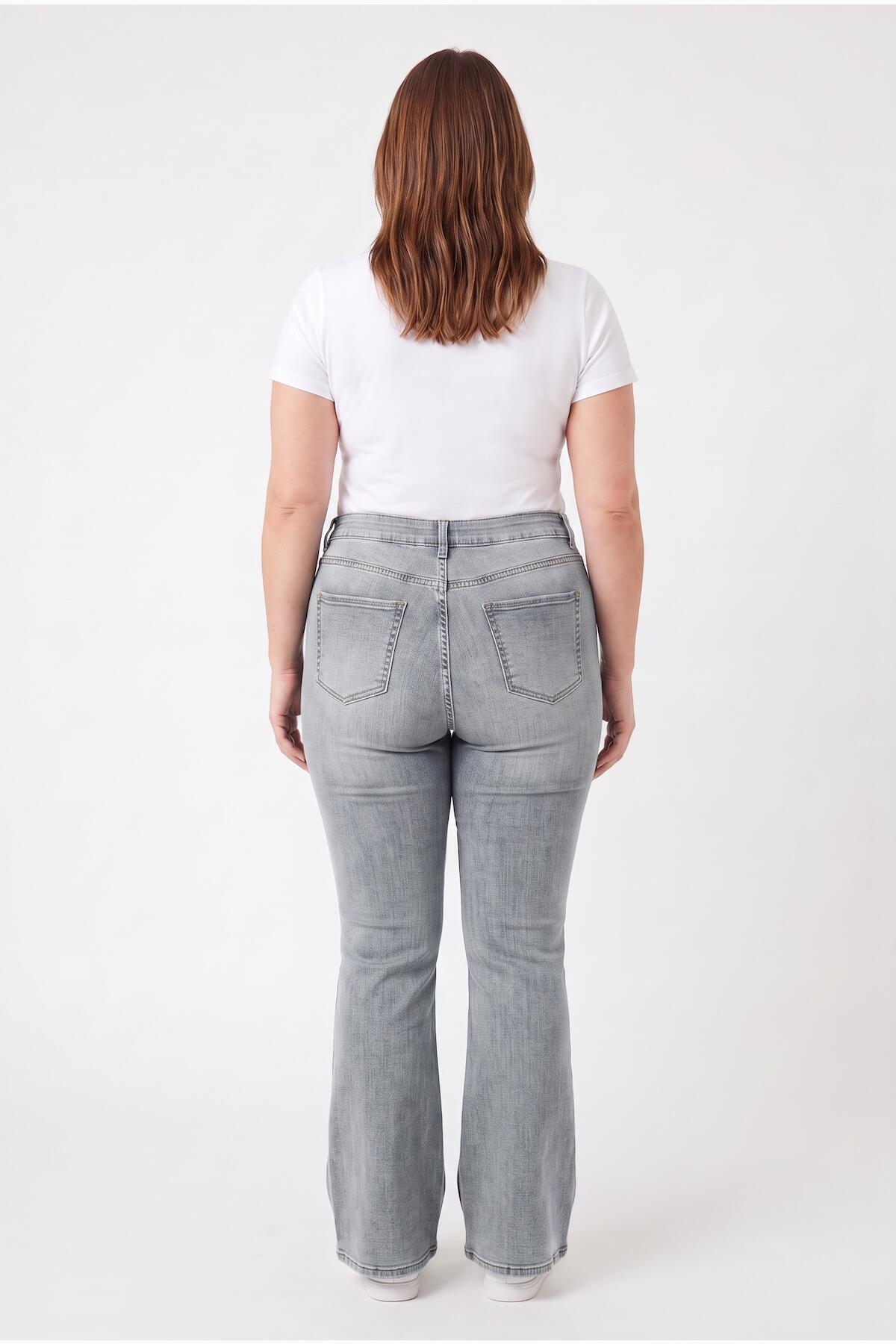 Büyük Beden İspanyol Paça Kot Pantolon  Kot