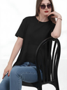 Kadın Tencel Garnili Bluz  Siyah