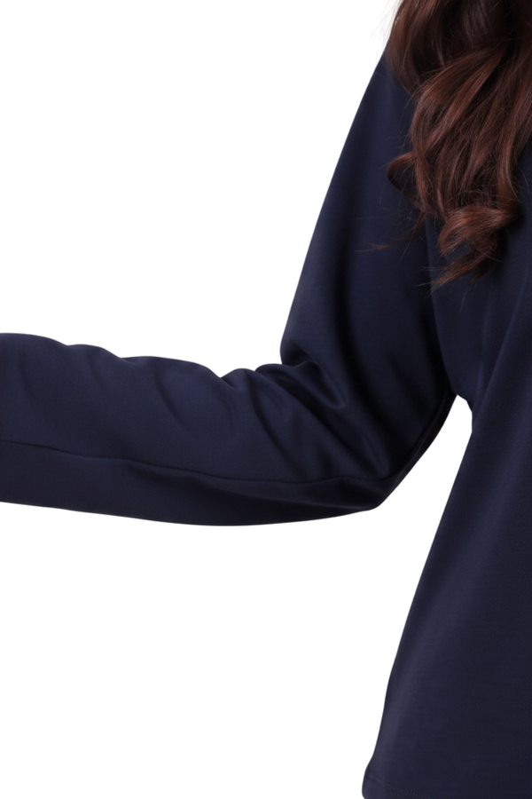 Kadın Düşük Omuz Kolları Geniş Kesim Bluz  Lacivert