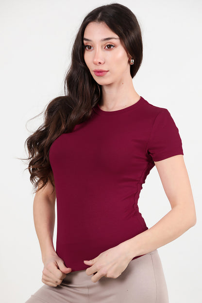 Kadın Bisiklet Yaka Bluz Bordo