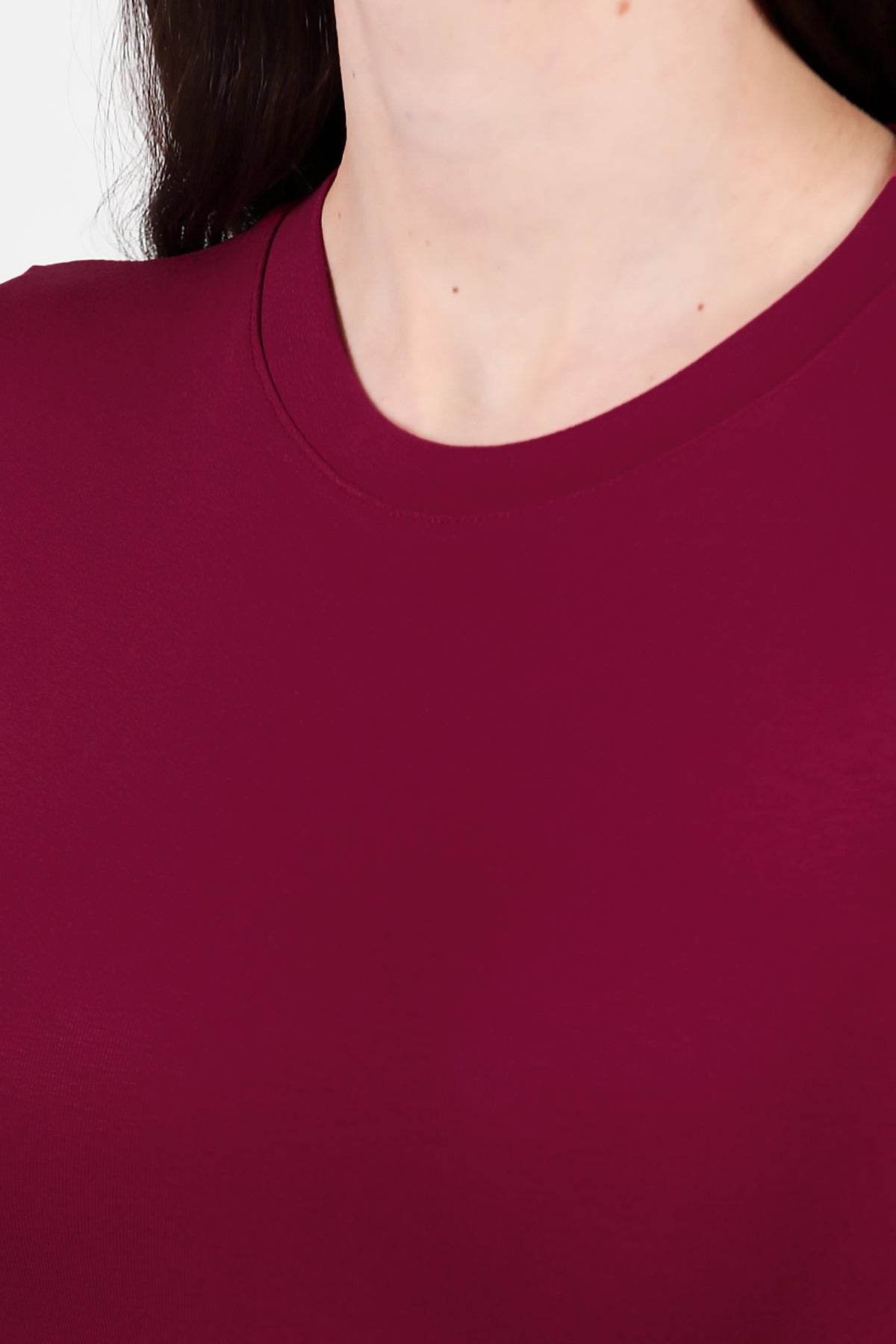 Kadın Bisiklet Yaka Bluz Bordo