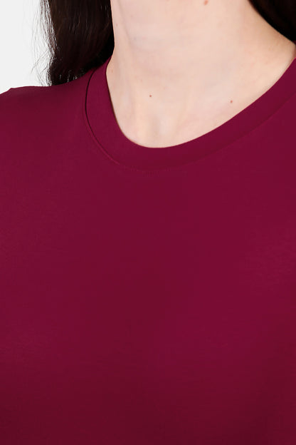 Kadın Bisiklet Yaka Bluz Bordo