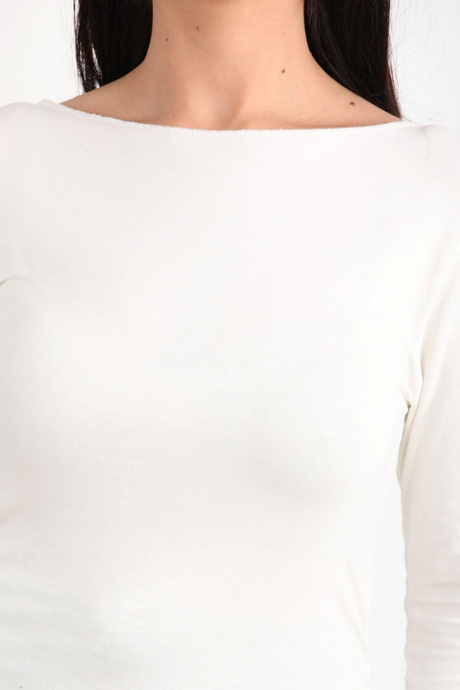 Drapelle Kadın Yanları Büzgülü Kayık Yaka Bady Bluz Ekru