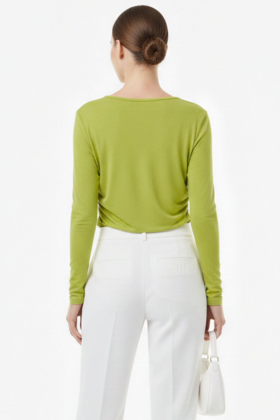 Drapelle Kadın Yanları Büzgülü Kayık Yaka Bady Bluz Yağ