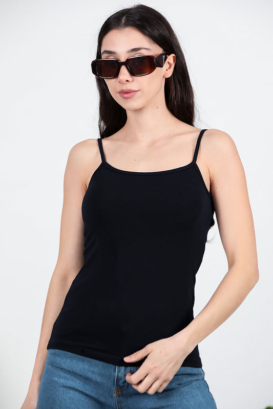 Kadın İp Askılı Bluz Lacivert