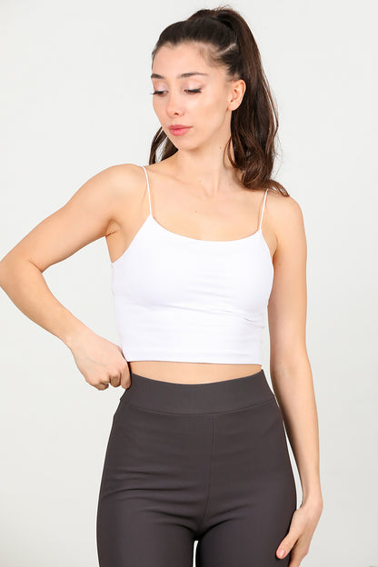 Kadın İp Askılı Bluz Beyaz