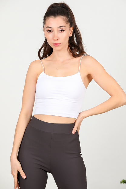 Kadın İp Askılı Bluz Beyaz