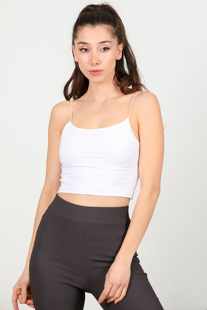 Kadın İp Askılı Bluz Beyaz