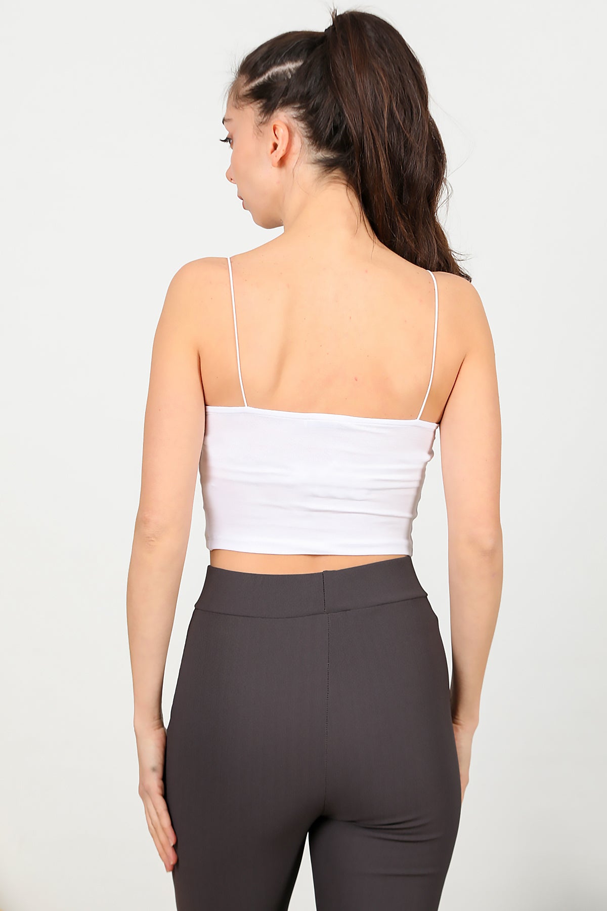 Kadın İp Askılı Bluz Beyaz