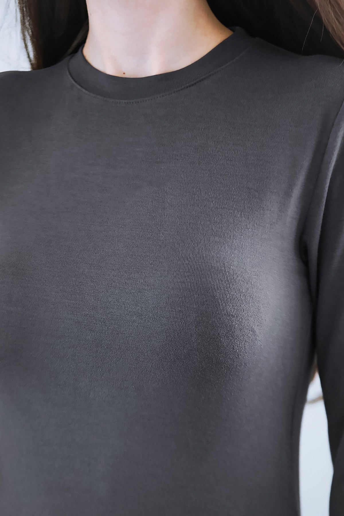 Kadın Bisiklet Yaka Bluz Füme