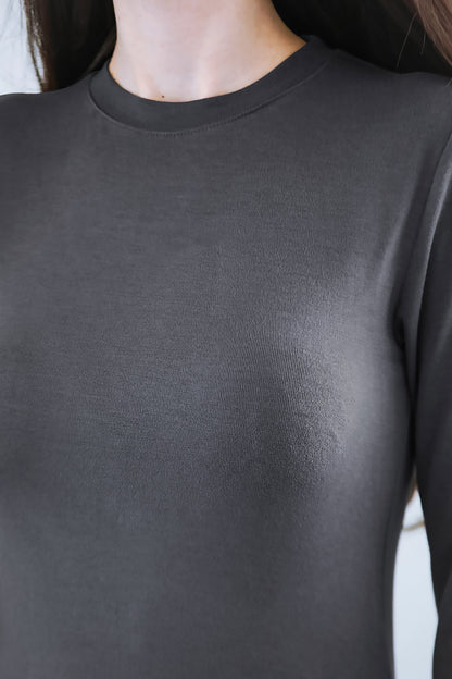 Kadın Bisiklet Yaka Bluz Füme