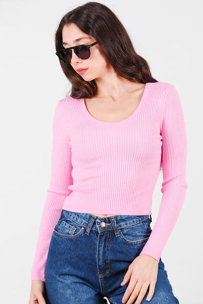 Kadın Triko Bluz Pembe
