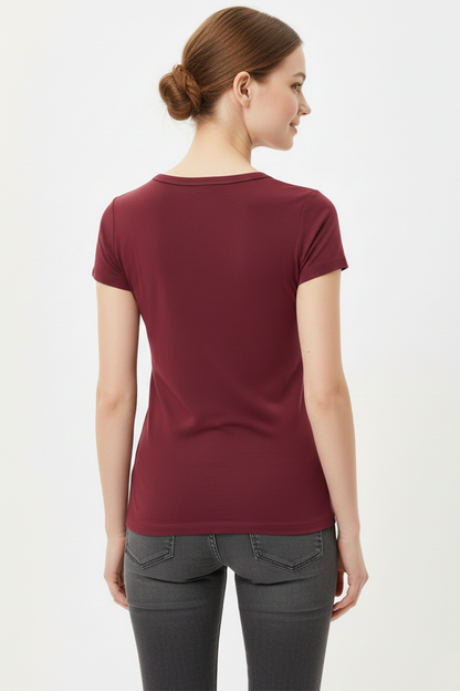 Kadın Önü Düğmeli Patlı Bady Bluz Bordo