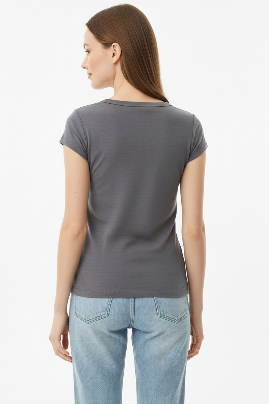 Kadın Önü Düğmeli Patlı Bady Bluz Füme