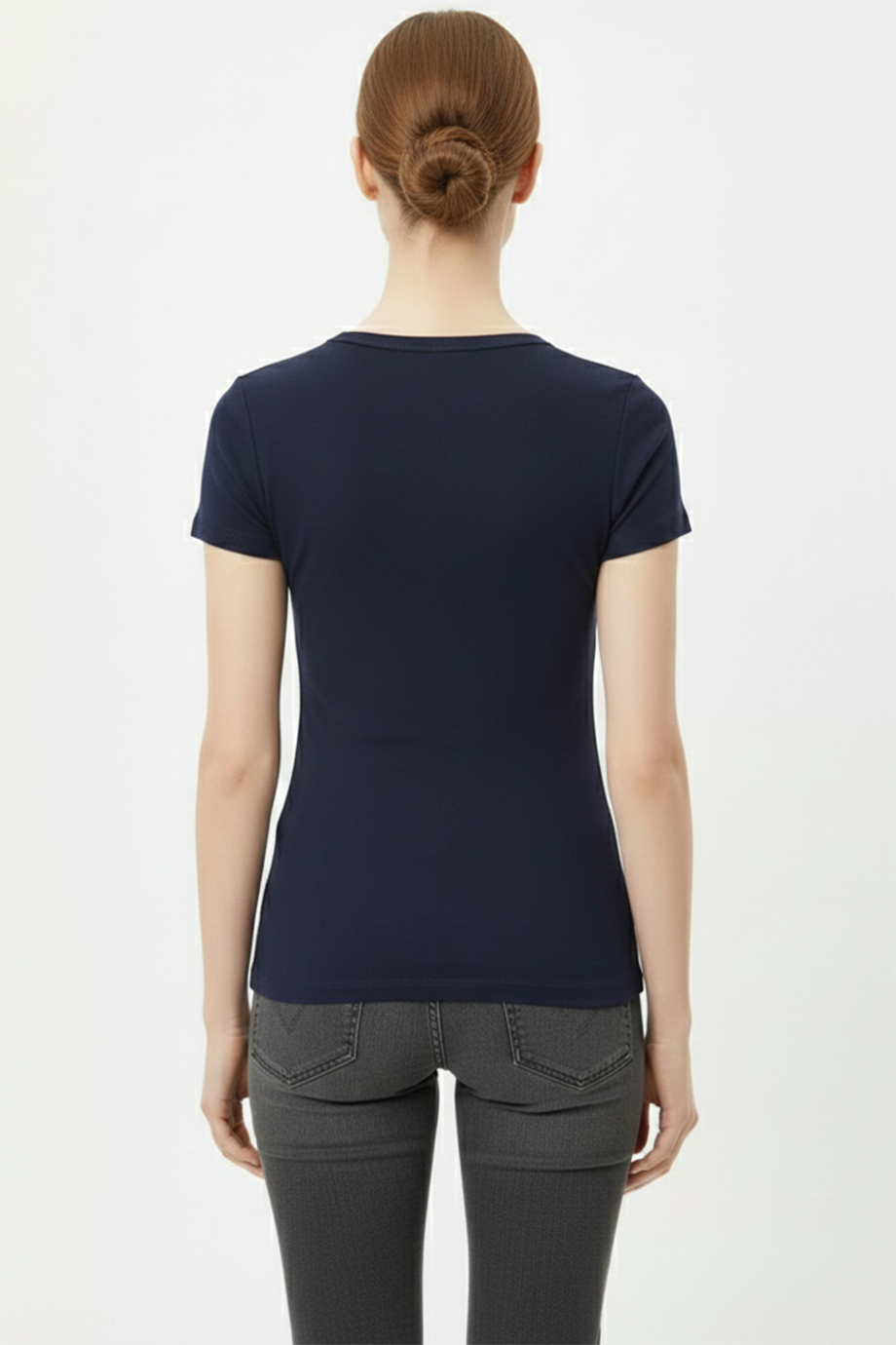 Kadın Önü Düğmeli Patlı Bady Bluz Lacivert