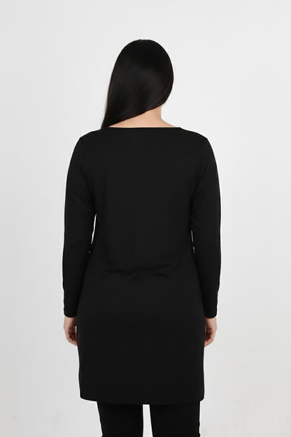 Glowia Büyük Beden Yıldız Varaklı Bluz Siyah