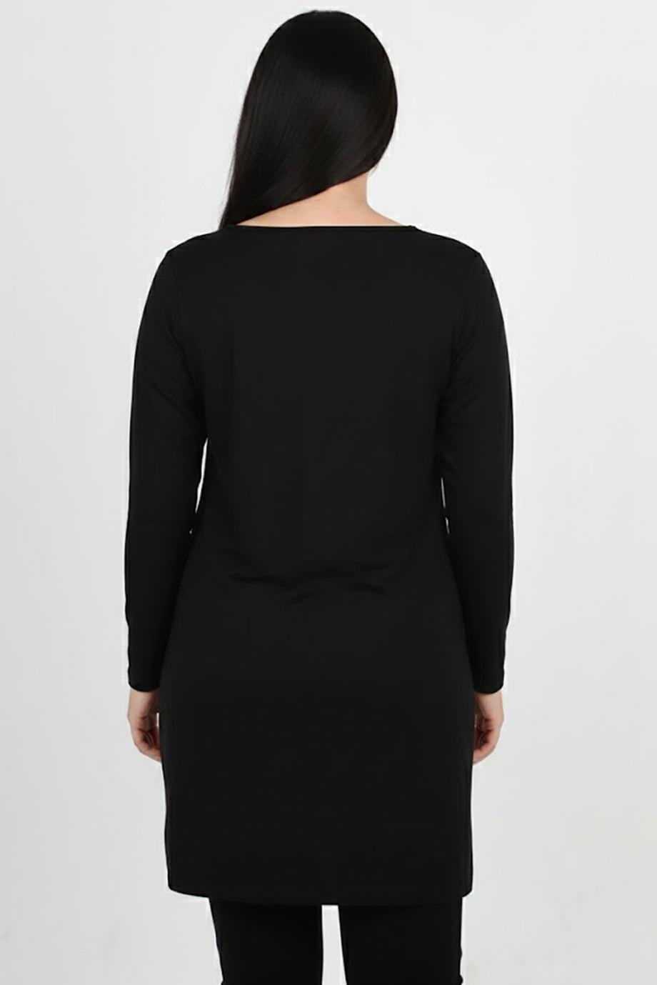 Glowia Büyük Beden Yıldız Varaklı Bluz Siyah