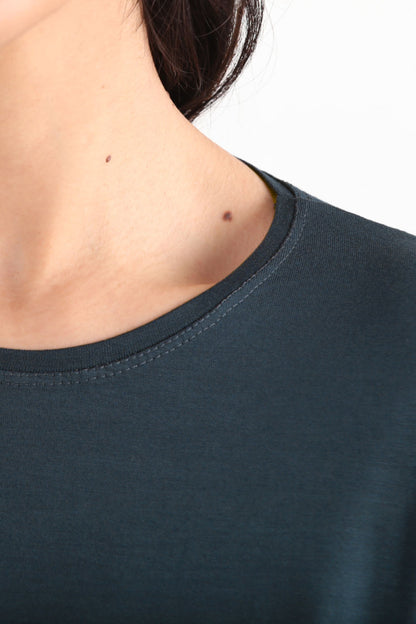 Softwear Kadın Bisiklet Yaka Uzun Kol Penye Bluz Füme