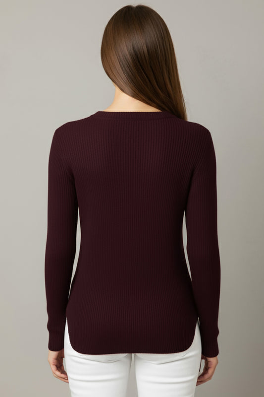 Büyük Beden Çiçek Taş İşlemeli Bluz Mürdüm