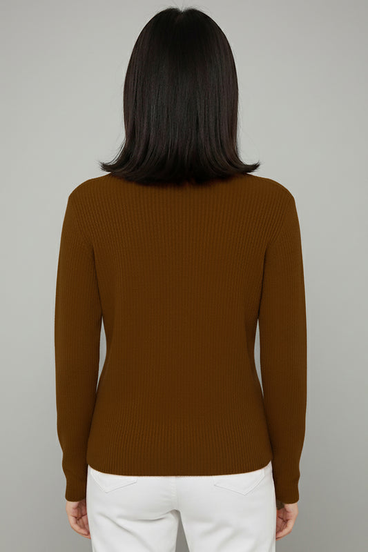 Büyük Beden Taş İşlemeli Bluz Kahverengi