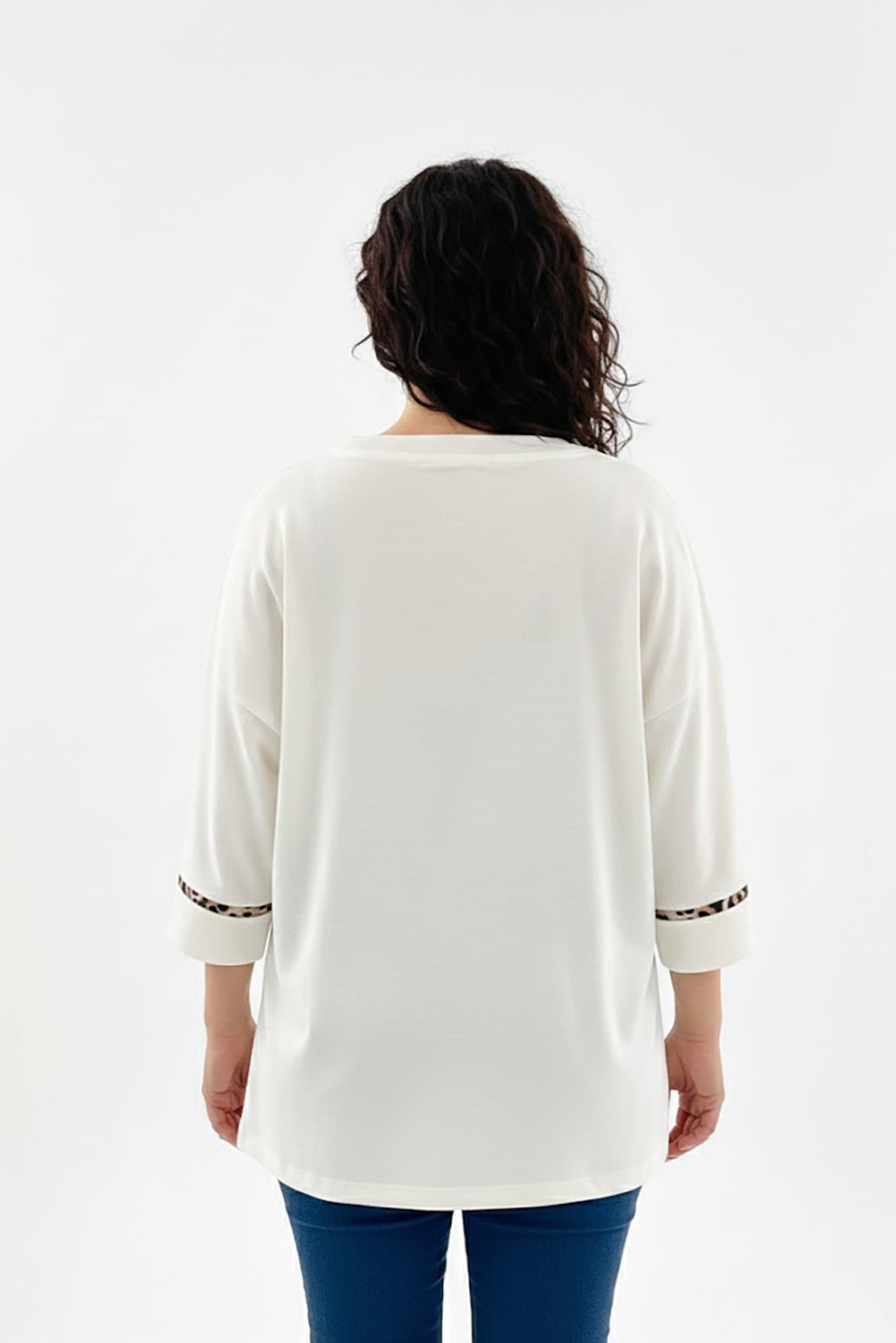 Büyük Beden Ön Nakışlı Bluz Ekru