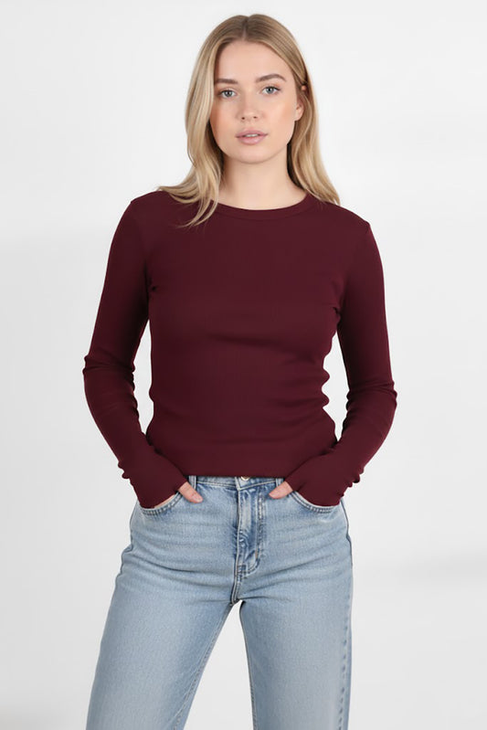 Gripelle Kadın Parmak Geçmeli Bluz Bordo