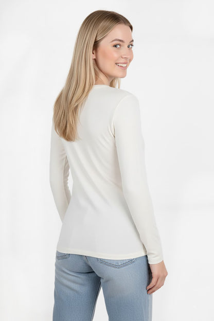 Gripelle Kadın Parmak Geçmeli Bluz Ekru