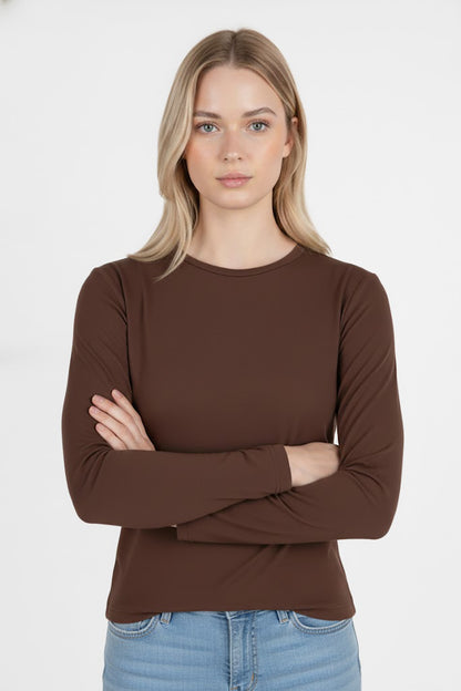 Gripelle Kadın Parmak Geçmeli Bluz Kahverengi