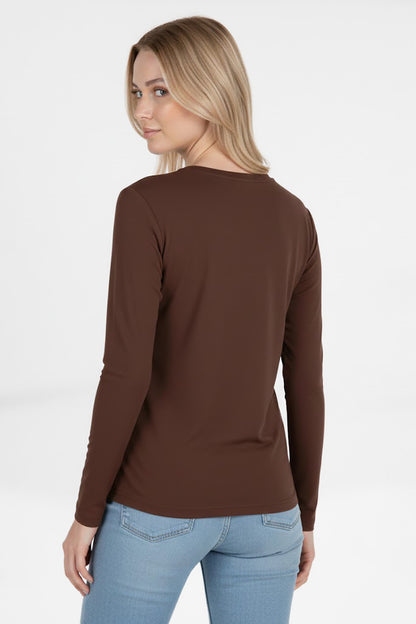 Gripelle Kadın Parmak Geçmeli Bluz Kahverengi