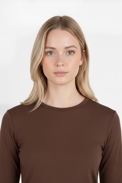 Gripelle Kadın Parmak Geçmeli Bluz Kahverengi