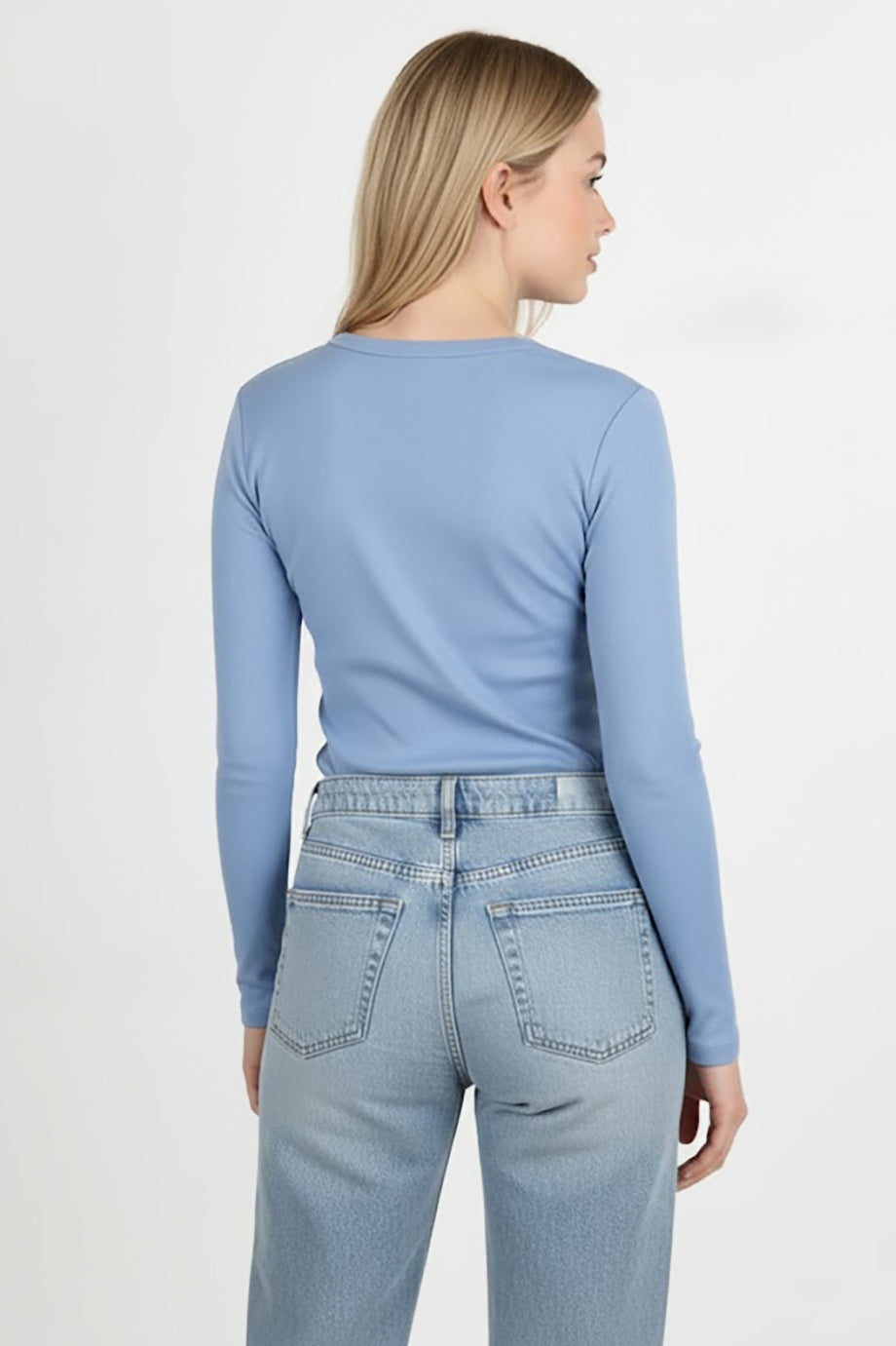 Gripelle Kadın Parmak Geçmeli Bluz Mavi