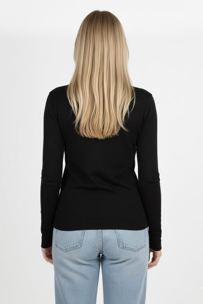 Gripelle Kadın Parmak Geçmeli Bluz Siyah