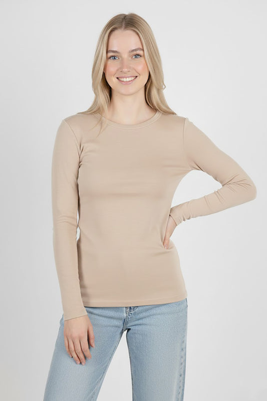 Gripelle Kadın Parmak Geçmeli Bluz Vizon