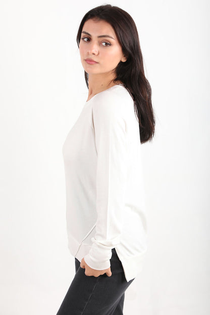 Berryknit Kadın Bisiklet Yaka Çilek Kumaş Bluz Ekru