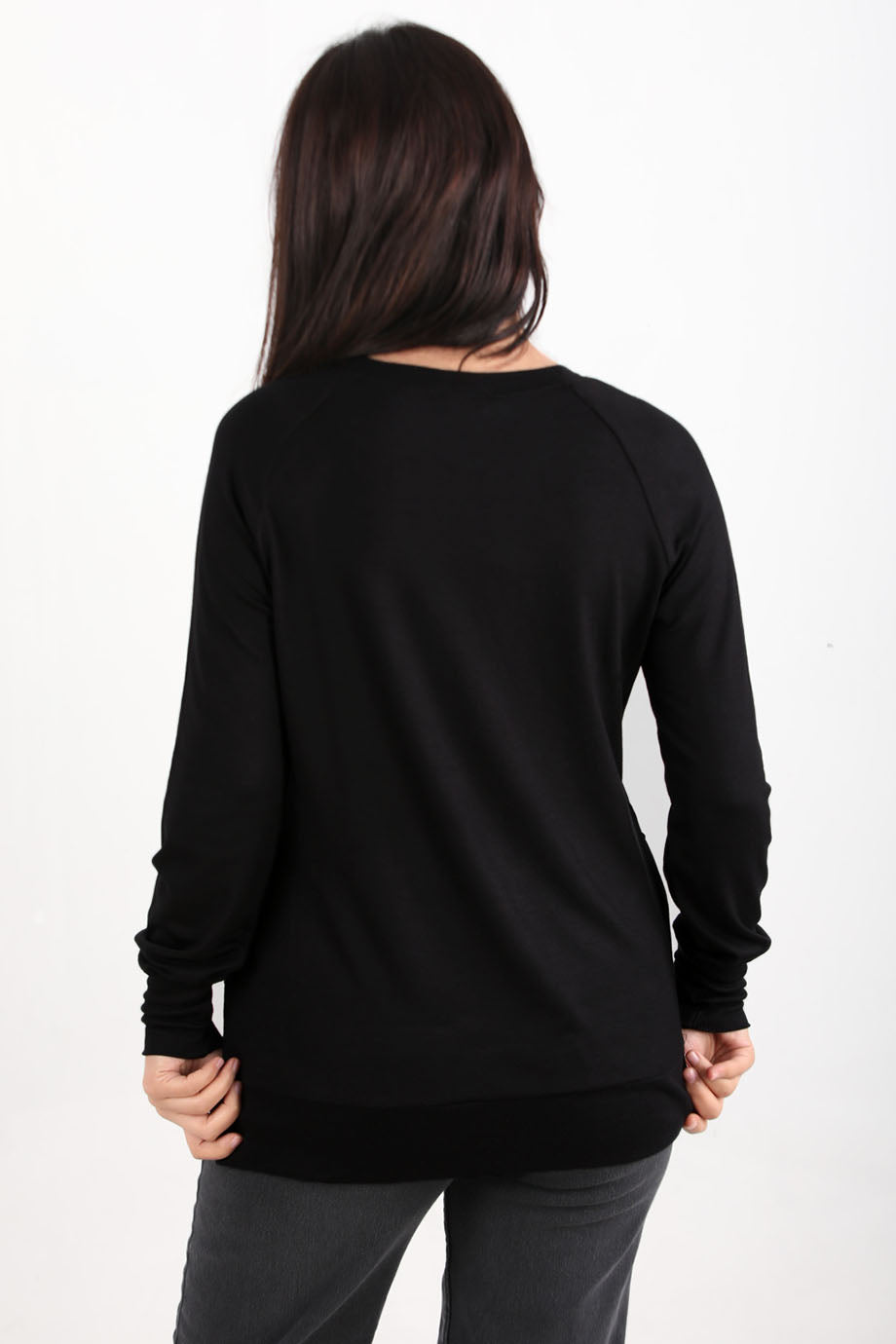 Berryknit Kadın Bisiklet Yaka Çilek Kumaş Bluz Siyah