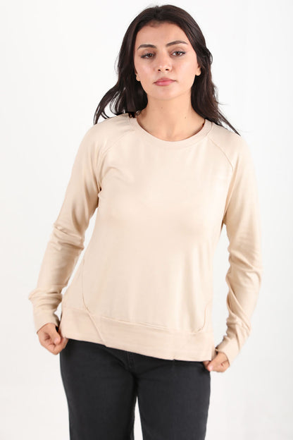 Berryknit Kadın Bisiklet Yaka Çilek Kumaş Bluz Taş