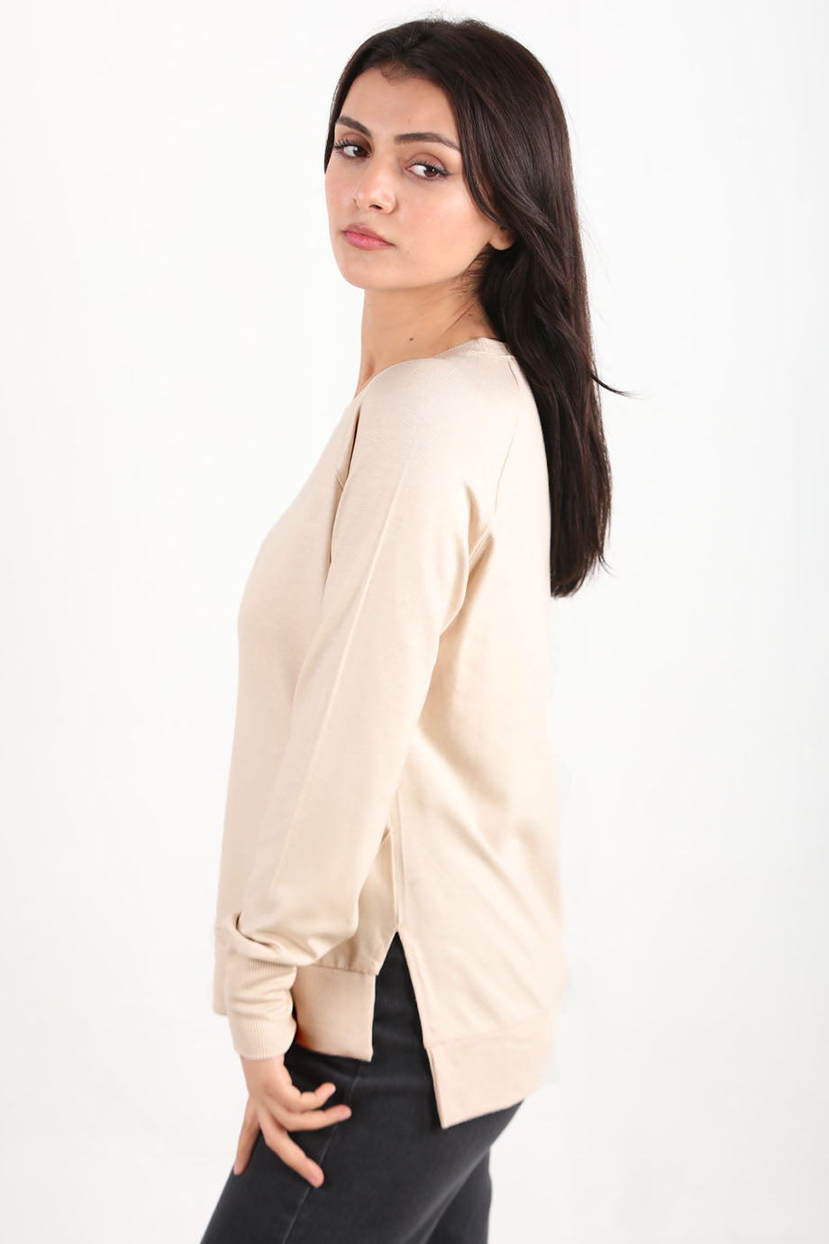 Berryknit Kadın Bisiklet Yaka Çilek Kumaş Bluz Taş