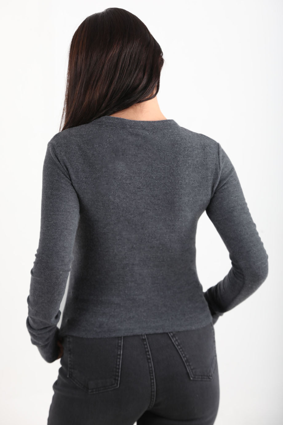 Kadın Önü Çıtçıtlı Bluz Lacivert