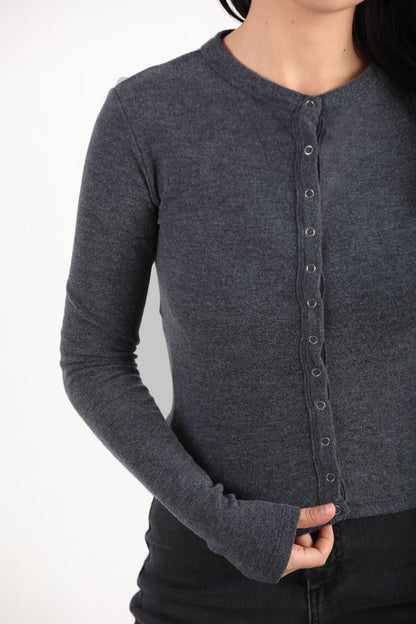 Kadın Önü Çıtçıtlı Bluz Lacivert